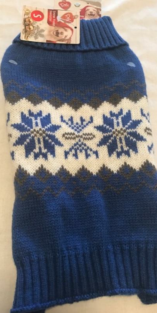 Snowflake Holiday Dog Pet Sweater